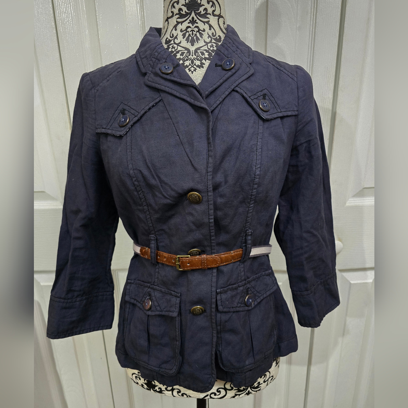 Anthropologie Daughters Of The Liberation Precise Maneuvers Navy Jacket